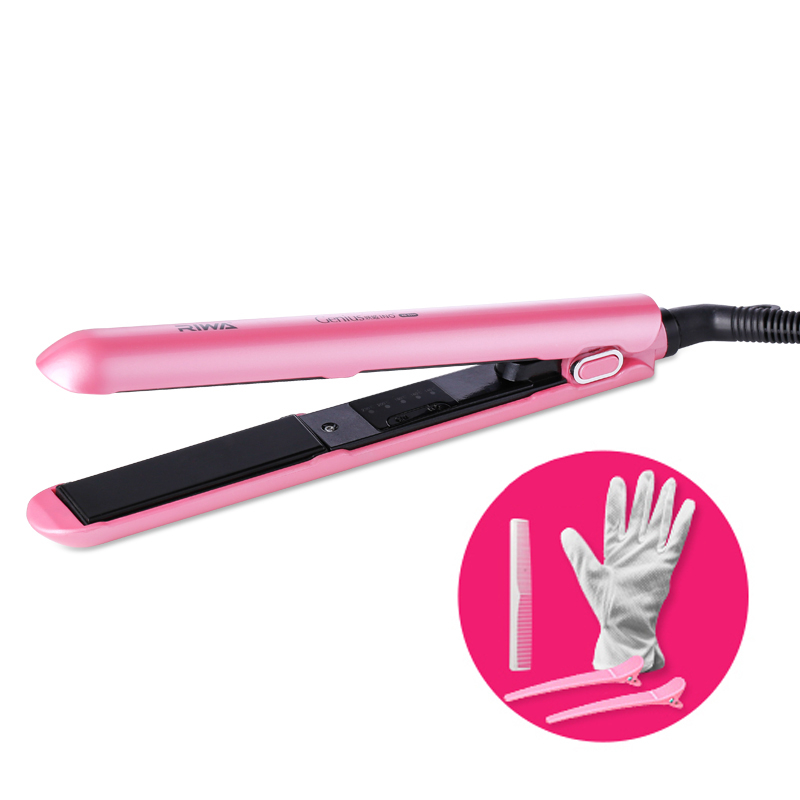 Pink Temperature Control Ceramic Hair Straightener