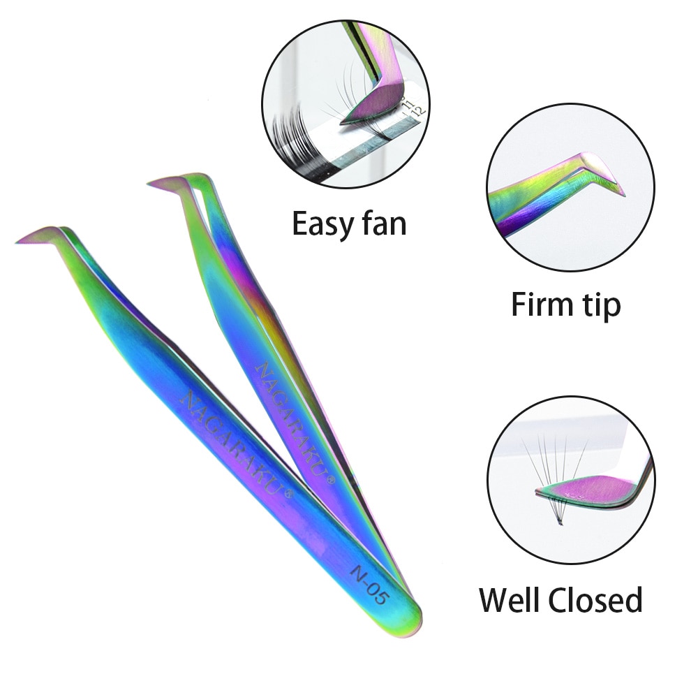 Non-magnetic Eyelash Extension Tweezers 5 Pcs Set