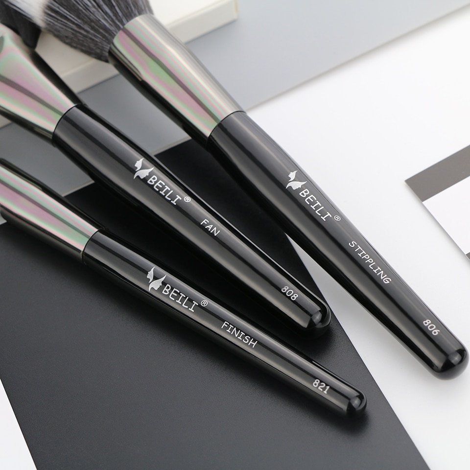 Women's Luxury Black Professional Makeup Brush Set 15 Pcs